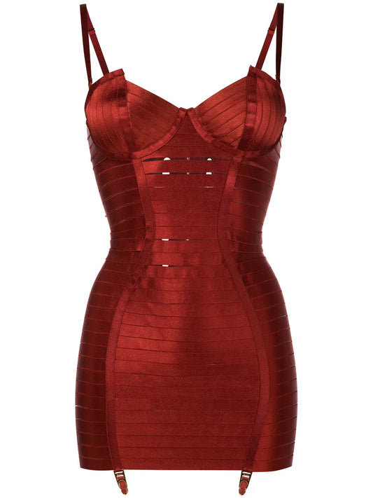 Bordelle strappy corset slip | rojo