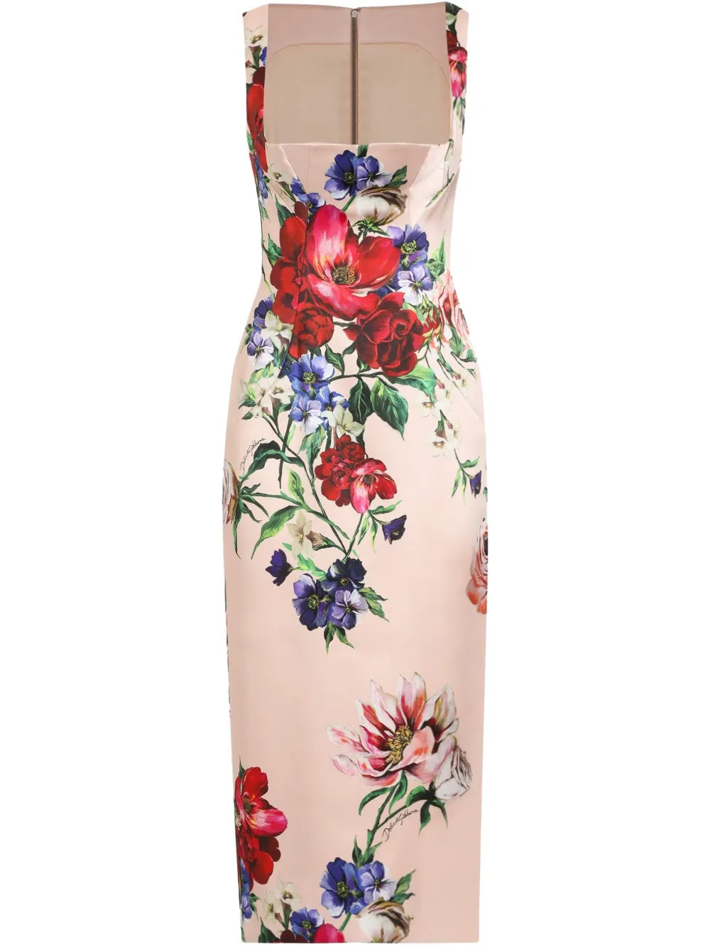 Dolce &amp; Gabbana floral-print midi dress | Neutrals