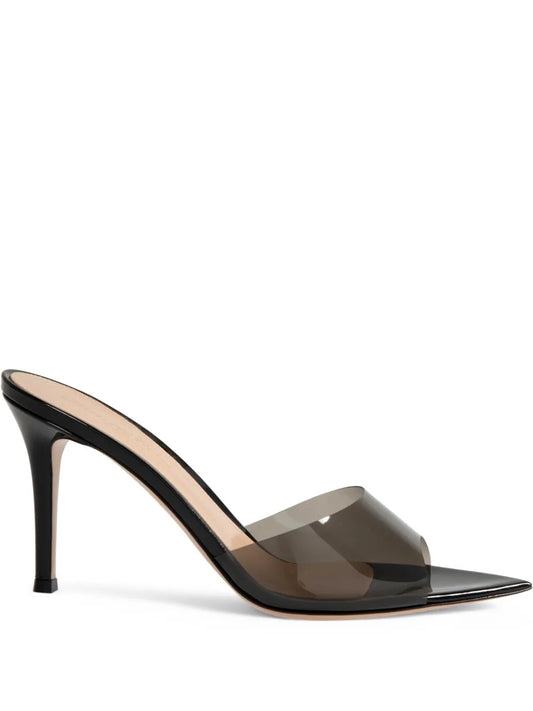 Gianvito Rossi Elle pvc heeled mules | Black